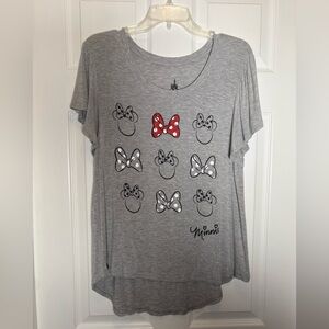 Disney Parks Gray Minnie Mouse Graphic T-Shirt Size Large